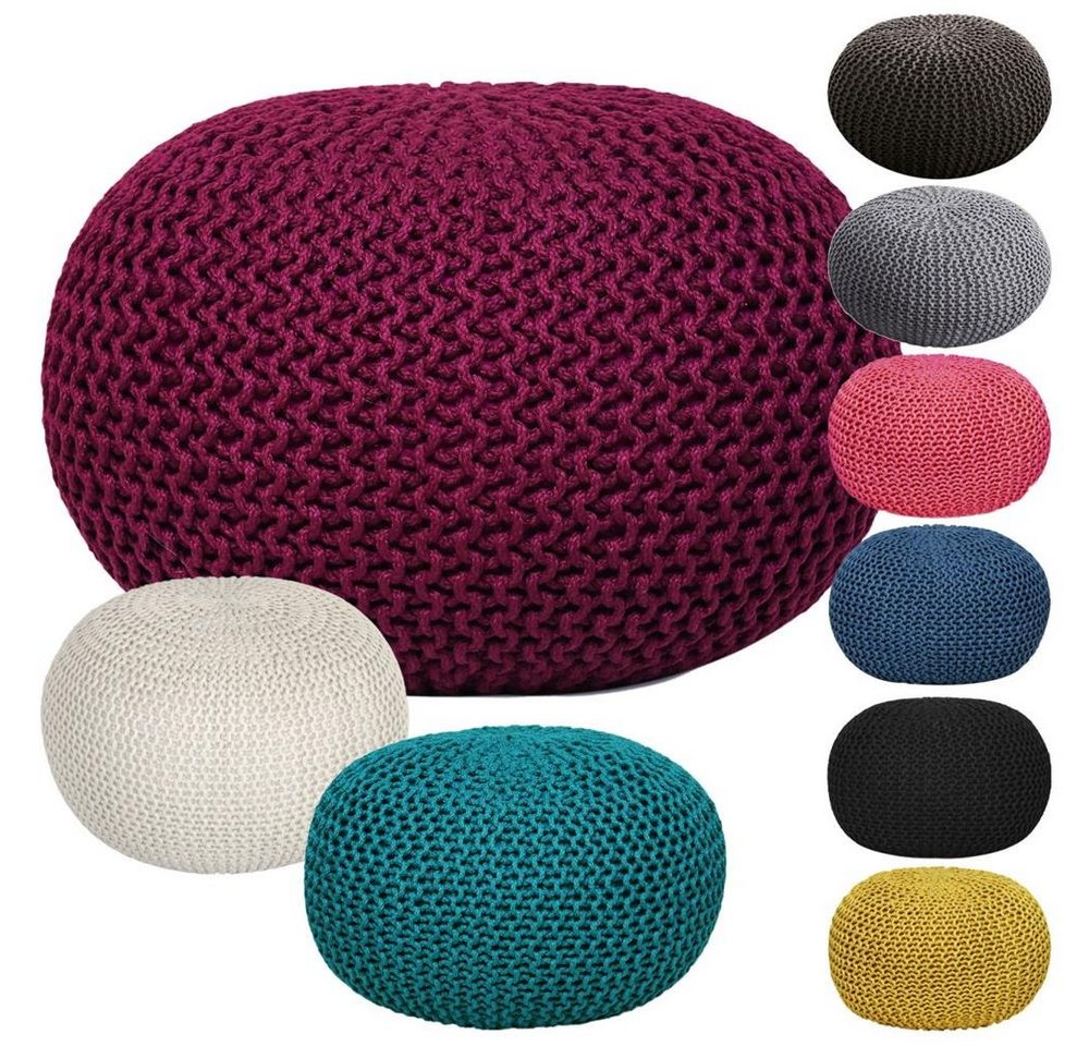 soma Sessel Soma PREMIUM Pouf Sitzpouf Strickhocker Strickpuff Ø 55 cm Innen & Auß, Stuhl Sessel Sitzplatz Sitzmöbel von soma