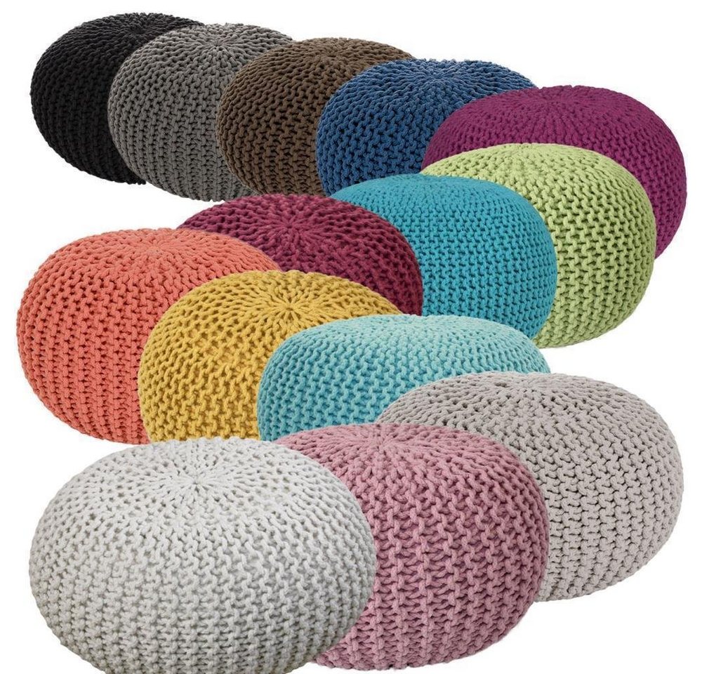 soma Sessel Soma Pouf Ø 55 cm Strickhocker Sitzpouf Sitzpuff Grobstrick-Optik ex, Stuhl Sessel Sitzplatz Sitzmöbel von soma