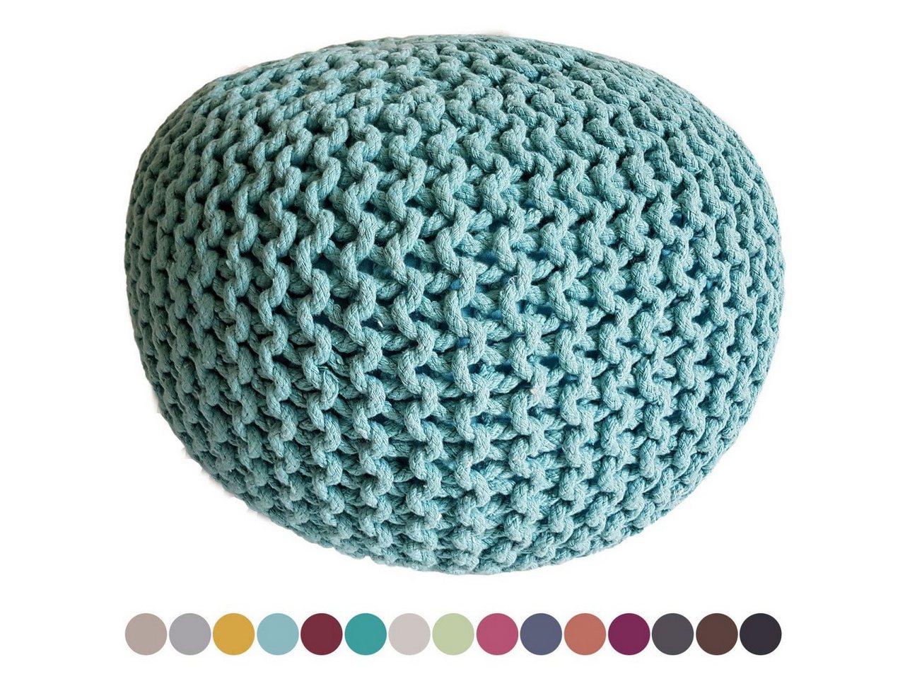 soma Sessel Soma Strickhocker Pouf Ø 45 cm Sitzpouf Sitzpuff Grobstrick-Optik Pouf, Stuhl Sessel Sitzplatz Sitzmöbel von soma