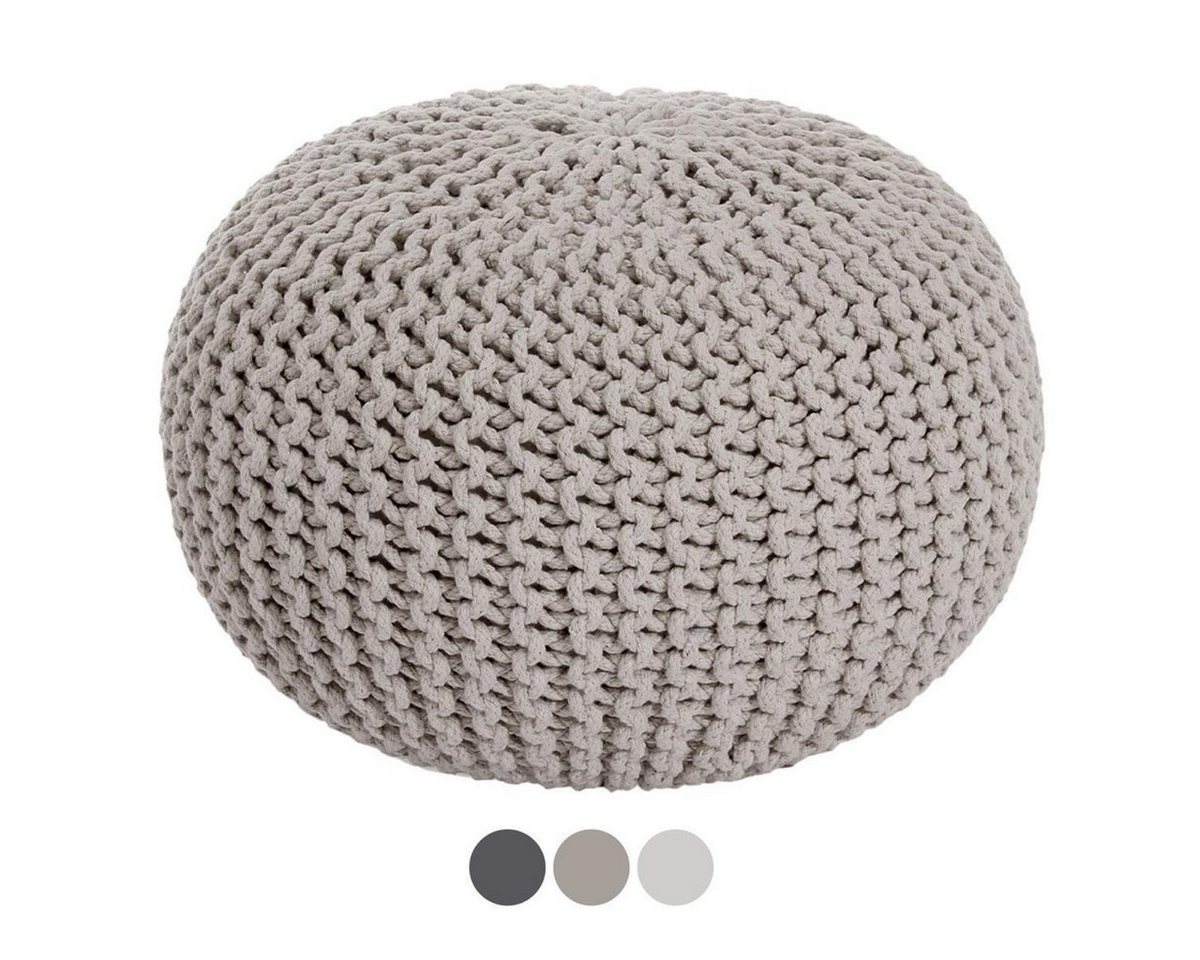 soma Sessel Soma Strickhocker Pouf Sitzpouf Sitzpuff Grobstrick-Optik Ø 45 cm Höh, Stuhl Sessel Sitzplatz Sitzmöbel von soma