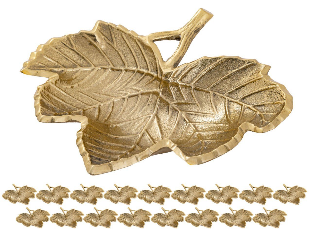 soma Dekoschale Dekoschale Blatt Masterbox 18-teilig Schale Aluminium Leaf gold o. si von soma