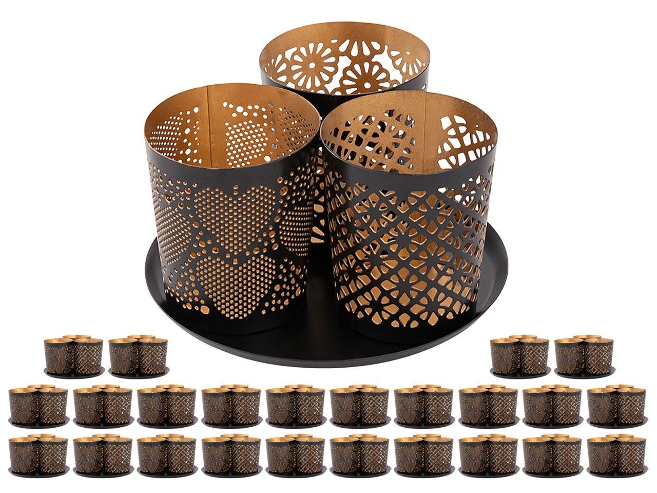 soma Kerzenhalter Kerzenhalter 3er Set Masterbox 24x 3teilig Kerzenständer Kreta Teelic von soma