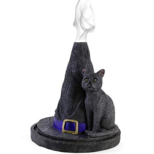 New Attractive Lisa Parker Designed Magical Witch's Hat with Black Cat Incense Cone Burner von Lisa Parker
