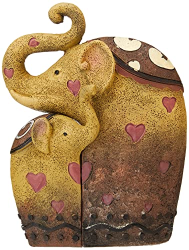 PAIR of HUGGING ELEPHANTS - Resin Ornament - Set of 2 - 11.5cm by Jones Home and Gift von something different