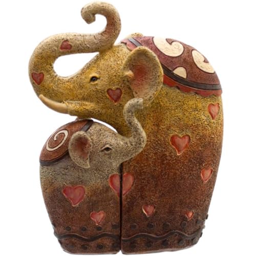 PAIR of HUGGING ELEPHANTS - Resin Ornament - Set of 2 - 11.5cm by Jones Home and Gift von something different