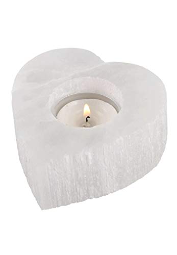 Selenite Heart Tealight Holder von something different