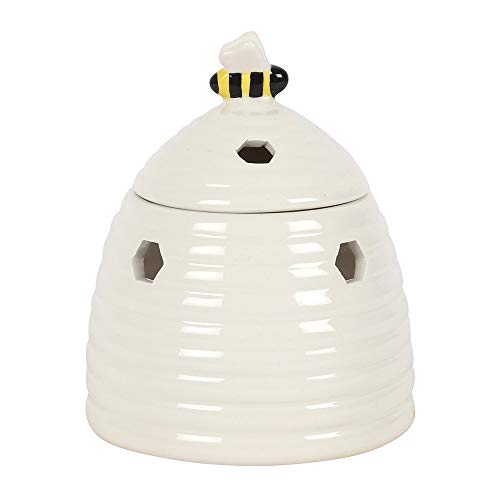 Skurrile weiße Bienenstock-Ölbrenner, 14 cm x 11 cm, Bezauberndes Keramik-Design mit süßem Bienen-Akzent, geeignet für Duftöle und Wachsschmelzen Skurrile weiße Bienenstock-Ölbrenner, 14 cm x 11 cm, Bezauberndes Keramik-Design mit süßem Bienen-Akzent, geeignet für Duftöle und Wachsschmelzen von something different