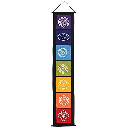 Something Different – Chakra-Symbol-Banner, Stoff, mehrfarbig, 29 x 0,2 x 154 cm von something different