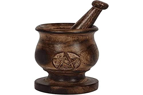 Something Different GW_73238 Mörser und Stößel | Pentagramm | Holz | 1 Stück 310g braun von something different