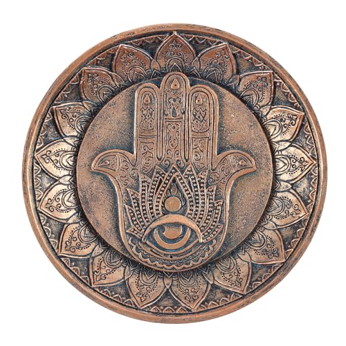 Something Different IN_22738 Räucherstäbchenhalter Teller Hand der Hamsa 183 g, braun von something different