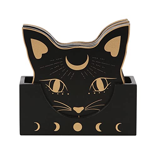 Something Different - Mystic Mog - Gothic Cat Untersetzer-Set mit 4 Mystical Cat Black Cat von something different