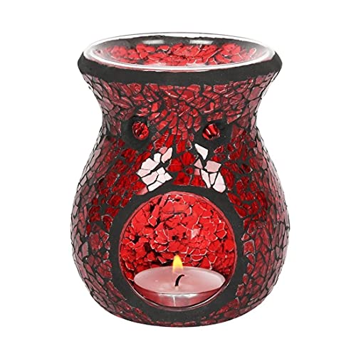 Ölbrenner | Rotes Crackle Glas | klein | 1 Stück 260 g von something different