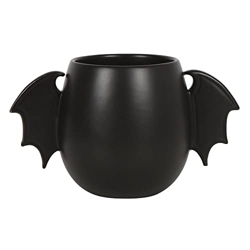 Something Different Abgerundete Tasse mit Fledermausflügel-Motiv, 500 ml, mit Fledermausflügel-Griff, Kaffeetasse, Teetasse von something different