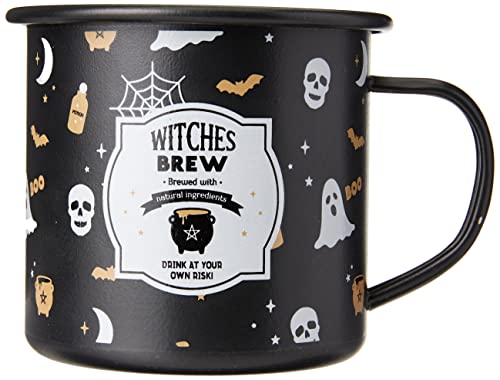 Something Different Emaille-Tasse | Hexenbrauen | 1 Stück | Weiß | 325 ml von something different