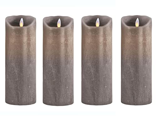 sompex 4er Set Flame LED Echtwachskerzen 23cm taupe, fernbedienbar, Adventskranz von sompex