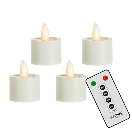 sompex 4er Set Flame LED Teelichter mit Fernbedienung von sompex