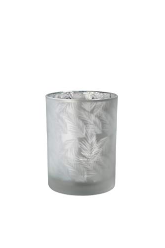 sompex Awhia Windlicht Vase Farne, Farbe:Silber-Weiss, Größe:10 x 10 cm (S) von sompex