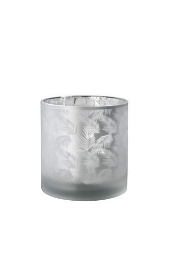 sompex Awhia Windlicht Vase Farne, Farbe:Silber-Weiss, Größe:15 x 15 cm (M) von sompex