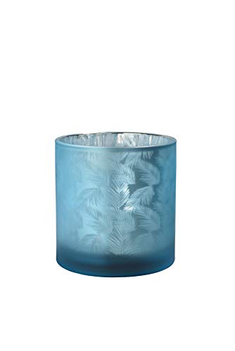 sompex Awhia Windlicht Vase Farne, Farbe:Silber-blau, Größe:15 x 15 cm (M) von sompex