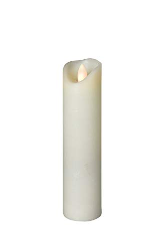 sompex Shine LED Kerze, Fernbedienbar, Timerfunktion, Multi LED Technik, Echtwachs, Ø 5 cm, Elfenbein Frost, Höhe:20 cm von sompex