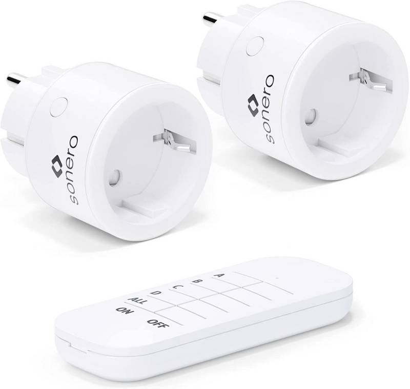 sonero Funksteckdose Sonero S-RCS102 Funk-Steckdosen Set 2300 Watt Funksteckdose, Weiß, 2er von sonero