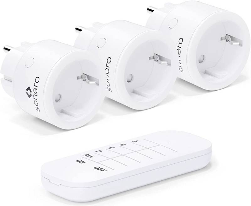 sonero Funksteckdose Sonero S-RCS103 Funk-Steckdosen Set 2300 Watt Funksteckdose, Weiß, 3er von sonero