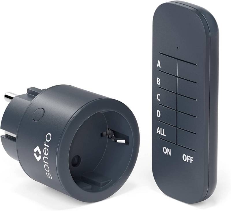 sonero Funksteckdose Sonero S-RCS111 Funk-Steckdosen Set 2300 Watt Funksteckdose, anthrazit von sonero