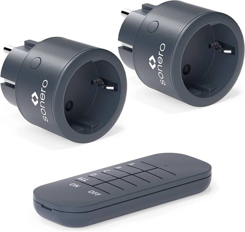 sonero Funksteckdose Sonero S-RCS112 Funk-Steckdosen Set 2300 Watt Funksteckdose, anthrazit von sonero