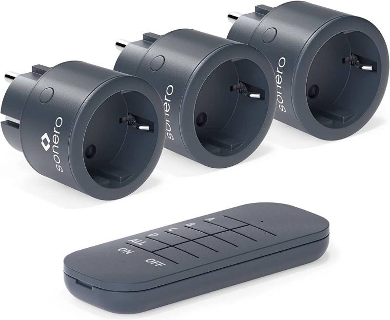 sonero Funksteckdose Sonero S-RCS113 Funk-Steckdosen Set 2300 Watt Funksteckdose, anthrazit von sonero