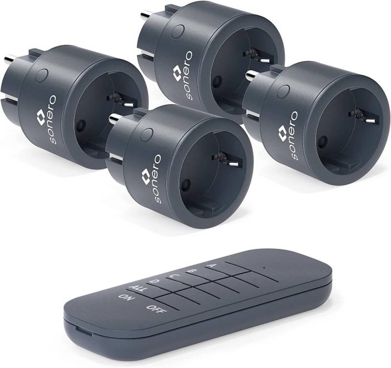 sonero Funksteckdose Sonero S-RCS114 Funk-Steckdosen Set 2300 Watt Funksteckdose, anthrazit von sonero