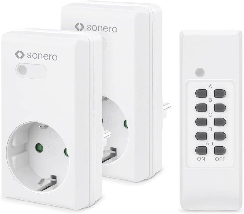 sonero Funksteckdose sonero Funksteckdosen, 2 x Funksteckdose und 1 x Funkfernbedienung von sonero