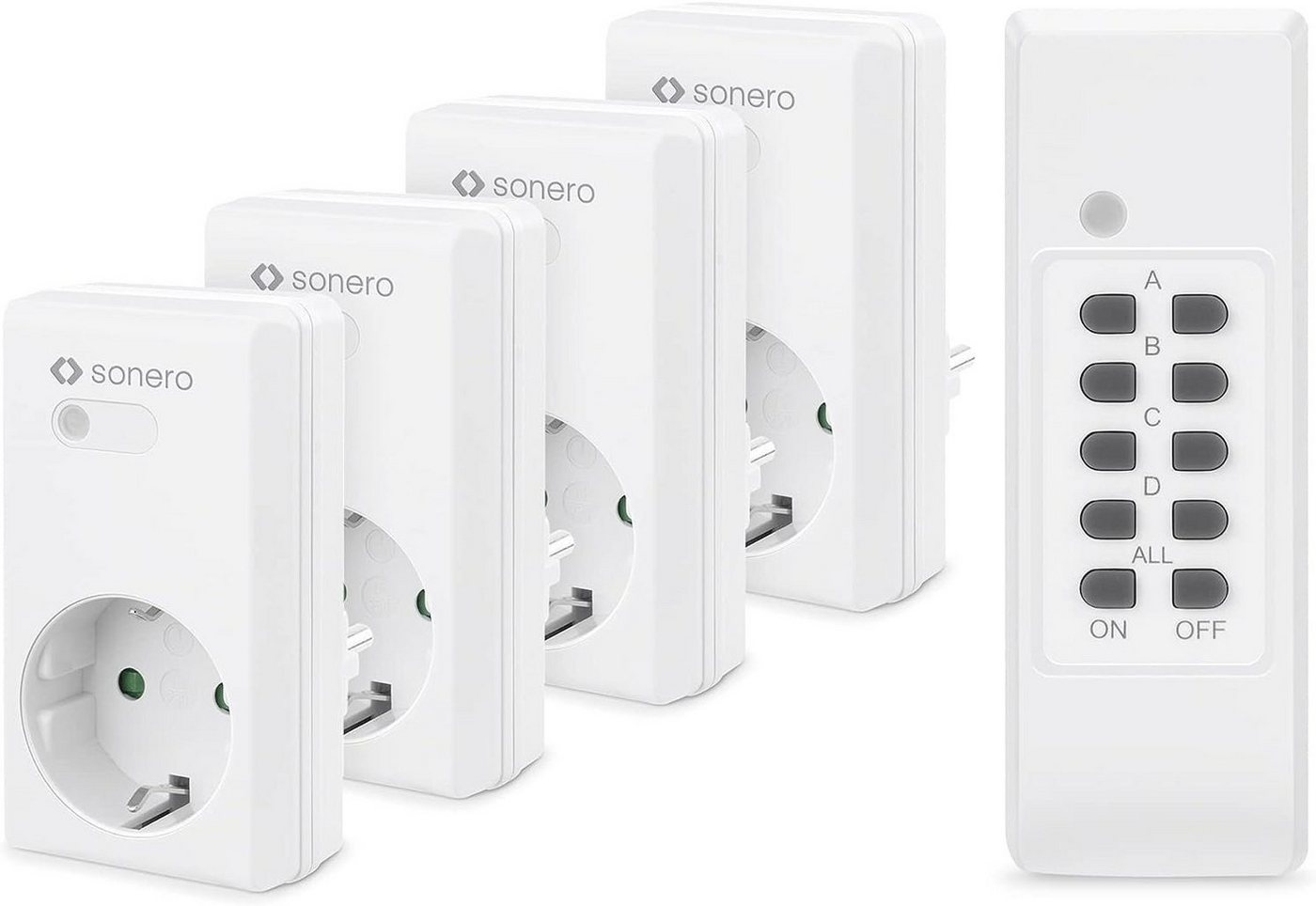 sonero Funksteckdose sonero Funksteckdosen, 4 x Funksteckdose und 1 x Funkfernbedienung sonero Funksteckdose sonero Funksteckdosen, 4 x Funksteckdose und 1 x Funkfernbedienung von sonero