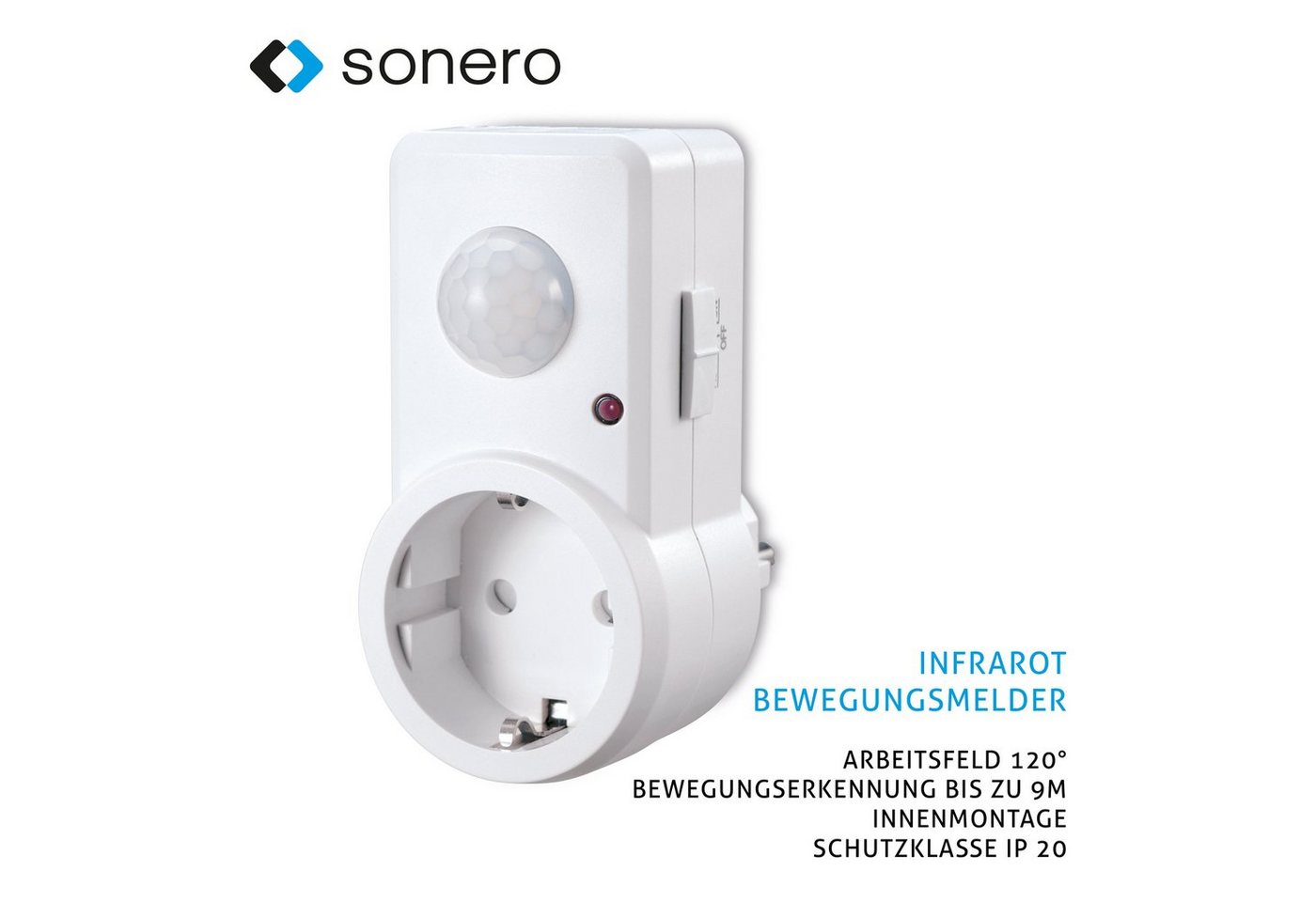 sonero Bewegungsmelder Sonero Infrarot-Bewegungsmelder Zwischenstecker X-IM060 - Innenmontage von sonero