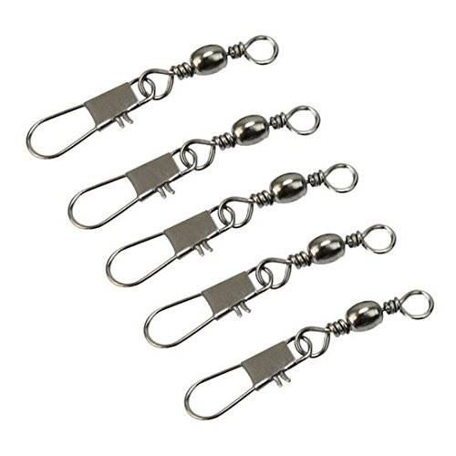 Angelausrüstung 5 PCS 6# 4.2cm Fischen-Verbindungsstück-Schwenker mit Sicherheitsschnappring Fanggeräte Salzwasser von song6