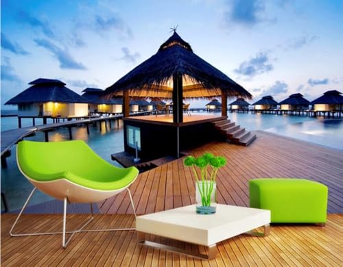 Fototapete 3D Tapete Meer Holzbrücke Pavillon Blauer Himmel Tapeten Vliestapete Wandbilder Wanddeko Wandtapete -songqians-06548-350cmx250cm Fototapete 3D Tapete Meer Holzbrücke Pavillon Blauer Himmel Tapeten Vliestapete Wandbilder Wanddeko Wandtapete -songqians-06548-350cmx250cm von songqians