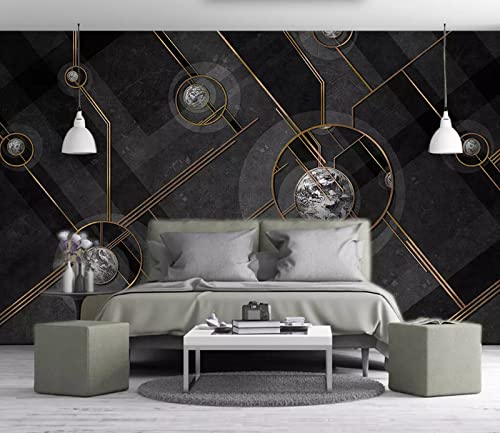 Fototapete 3D Tapete Retro Geometrie Erde Tapeten Vliestapete Wandbilder Wanddeko Wandtapete -songqians-04118-350cmx250cm von songqians