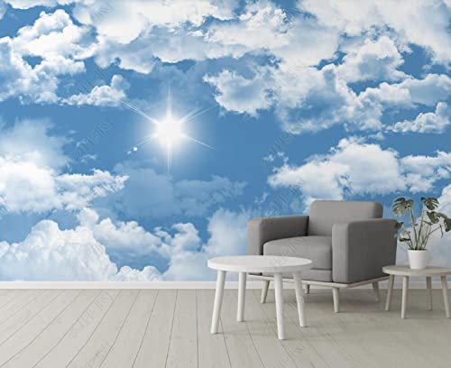 Tapeten Fototapete 3D Effekt Blauer Himmel Und Weiße Wolken Wandbilder Wohnzimmer Deko Schlafzimmer Tapete Vliestapete von songqians