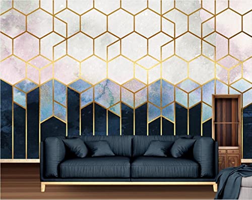 Tapeten Fototapete 3D Effekt Geometrische Goldene Linien Wandbilder Wohnzimmer Deko Schlafzimmer Tapete Vliestapete von songqians