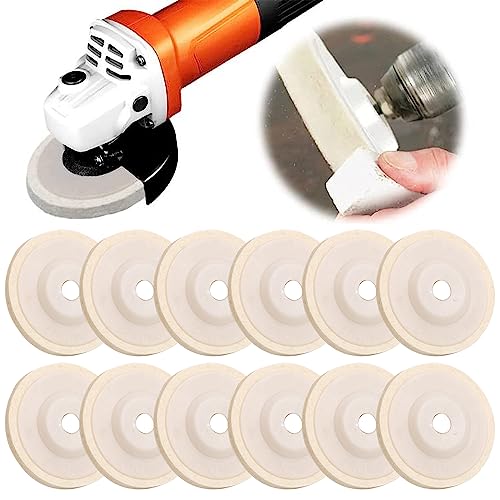 12Pcs Wolle Polieraufsatz Winkelschleifer,100mm Winkelschleifer Schleifschleifen Tool,Wolle Buffing Polierscheibe Pad,Winkelschleifer Rotary Tool Schleifschleifen Tool,für Polierscheiben Bohrmaschine von songyea