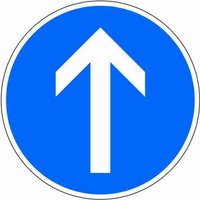 Sonstige - Verkehrszeichen 209-30 Ronde 600 mm Fahrtrichtung geradeaus RAL-Gütezeichen Folie RA2 von sonstige