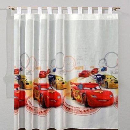 sophia the first Cars 3D Voile Net Tab Top Curtain 75 cm Width x 155 cm Drop von CURTAINS