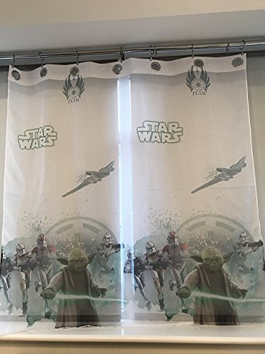 sophia the first Star Wars Voile Net Rings Curtain 75 cm Width x 150 cm Drop von sophia the first