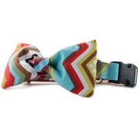 Chevron Bow Tie Dog Collar-Multi-Colored Regenbogen Bogen-Kragen Hundekragen-Rainbow Kragen-Bowtie Hundekragen von sophisticatedpup
