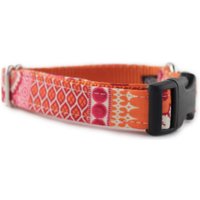Orange Dog Collar-Orange Und Pink Patterned Collar-Ishya in Collar-Adjustable Collar-Collar For Girl-Kragen Für Hund von sophisticatedpup