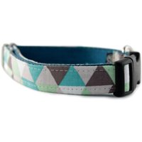 Taupe Und Green Diamonds Dog Collar-Verstellbarer Collar-Teal White Triangles-Ausgezämmung von sophisticatedpup