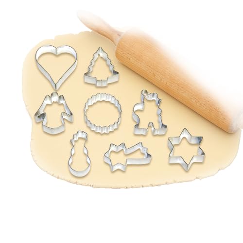 sopomarkt24 Ausstechformen Plätzchen Ausstecher, Keksausstecher, Plätzchenausstecher, Keks Backen Weihnachten Ausstechform Set 8 teilig groß, 40mm bis 70mm von sopomarkt24