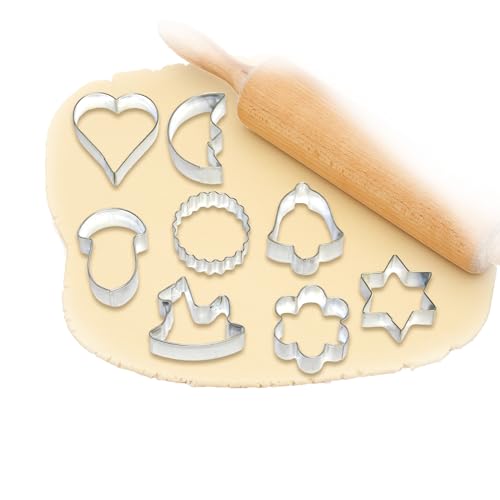 sopomarkt24 Ausstechformen Plätzchen Ausstecher, Keksausstecher, Plätzchenausstecher, Keks Backen Weihnachten Ausstechform Set 8 teilig mittel, 30mm bis 50mm von sopomarkt24