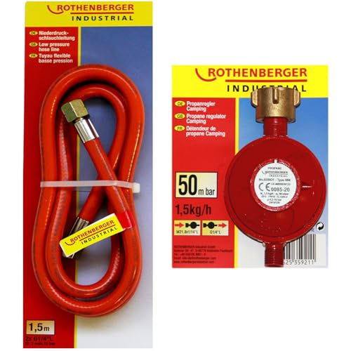 sopomarkt24 Gasschlauch-Set 359 – Propan-Regler mit Druckminderer und Schlauchleitung für Gasgrill, Gaskocher und Heizstrahler von sopomarkt24