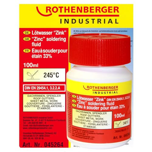 sopomarkt24 Industrial Lötwasser Zink 100 ml – Flussmittel für Weichlöten von Titanzink, verzinktem Stahlblech & Elektronik von sopomarkt24