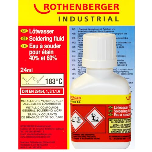 sopomarkt24 Lötwasser Flussmittel 24 ml für Weichlöten – Ideal für Eisen, Stahl, Messing, Kupfer, Blei & Weißblech, auch für Tiffany-Arbeiten, mit Zinkchlorid und Salzsäure, 183°C Wirkung von sopomarkt24